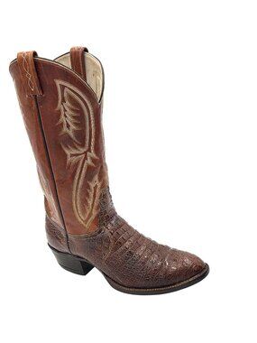 Vintage El Rey Tony Lama HBL Exotic Mens 9D Brown Cowboy Western Boots USA CBC